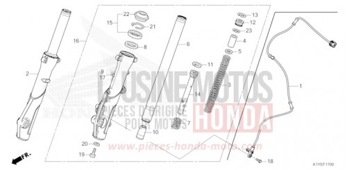 FOURCHETTE AVANT WW125SS de 2025